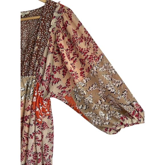 Umgee Women’s Size Medium Floral Mixed Pattern High Low Maxi‎ Dress - Picture 5 of 8